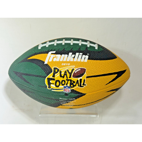 Franklin 8.5" Mini Rubber Football Green Bay Packers Vintage NFL Play Football - Picture 2 of 3